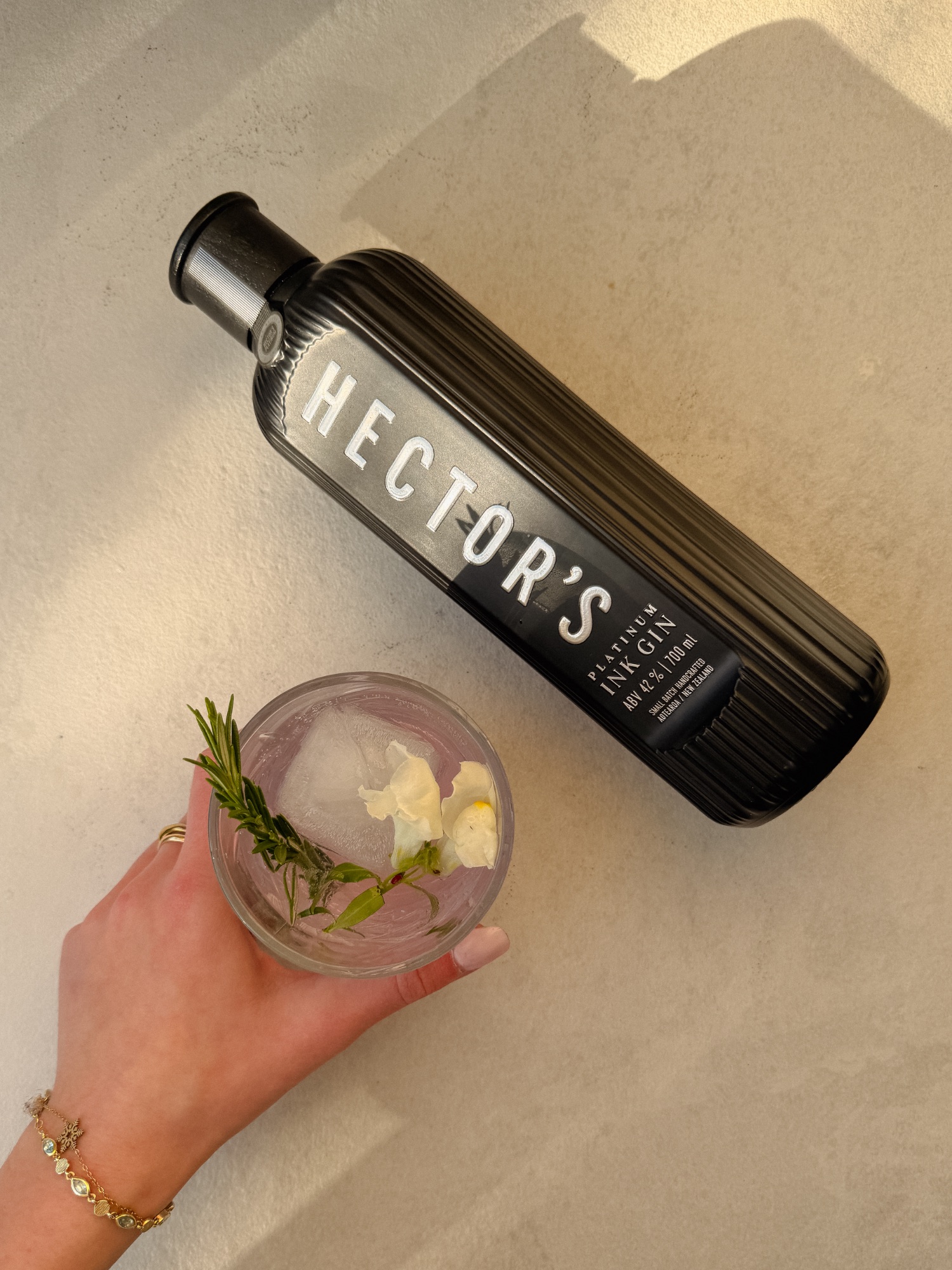 A measured pour of Hector's gin